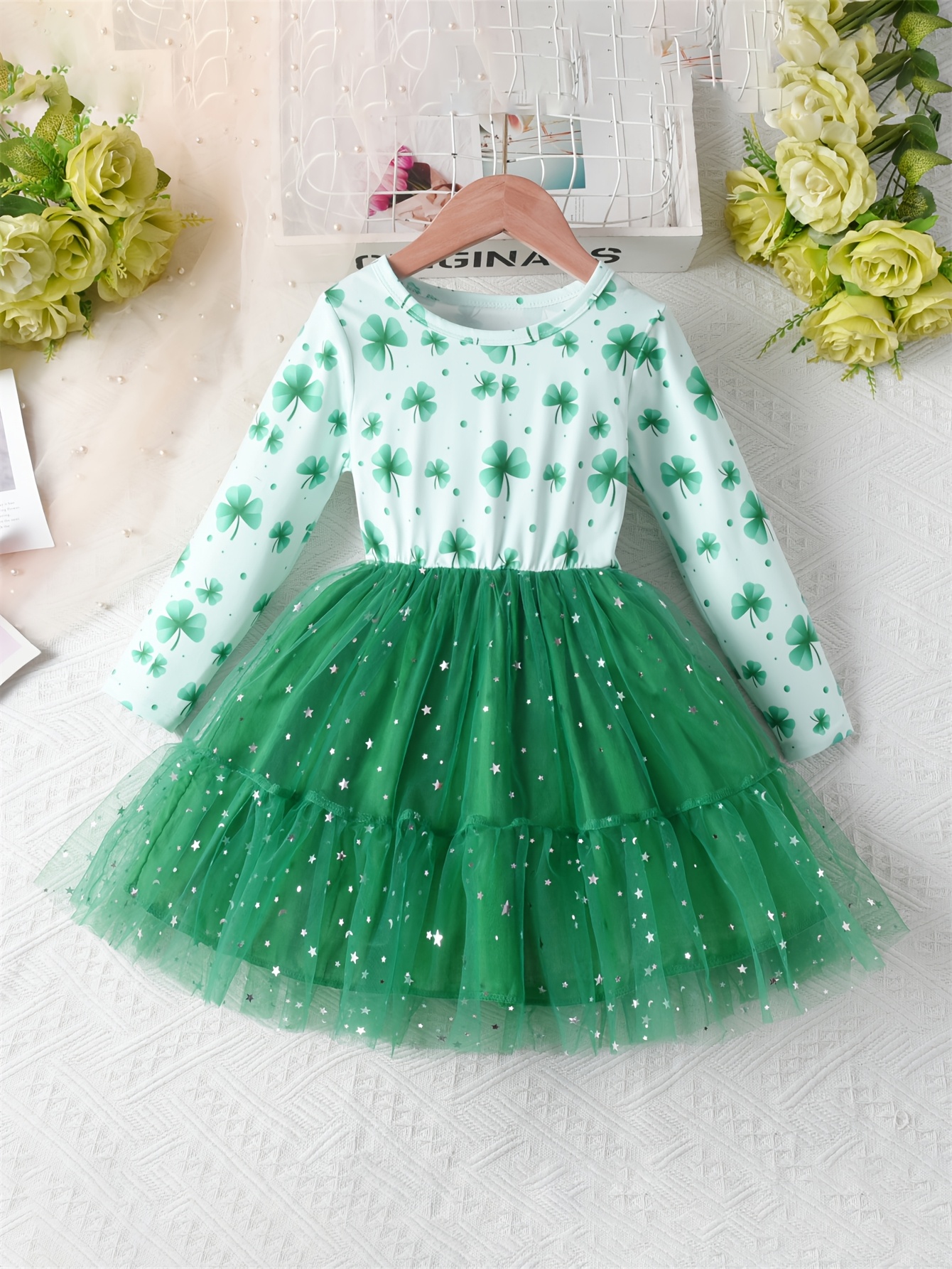 girls green hat st patricks day clover print mesh casual - Temu Mexico
