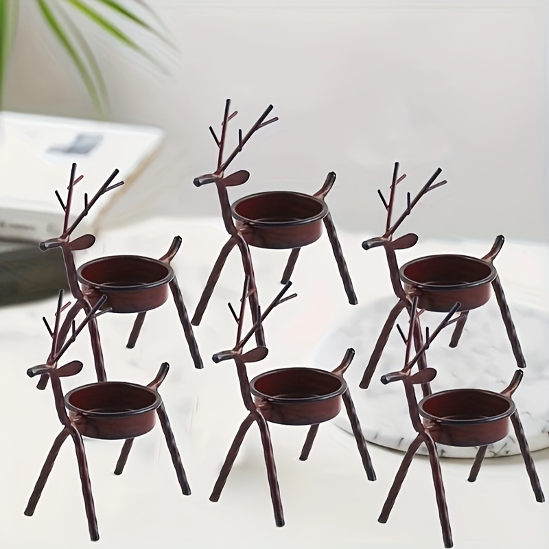 

Set Of 6 Deer Candle Holders, Metal Reindeer Candlestands, Christmas And Halloween Tabletop Decorations – Holiday Centerpiece And Home Decor, Ideal Gift For (candles Not Included)