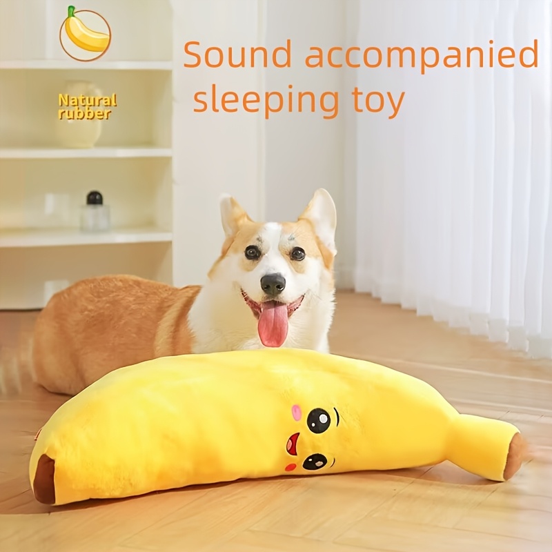 

Squeaky Plush Banana Dog Toy - Interactive Chew Companion For Large Breeds