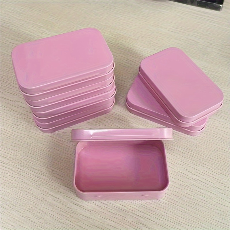 

1/10pcs Modern Metal Pink Storage Tin Box For Jewelry, Usb Drives, Portable & Travel-friendly Candy Organizer