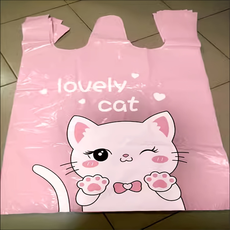 50pcs cute pink kitten drawstring trash bags 4 gallon extra thick 30   for home shopping use details 0