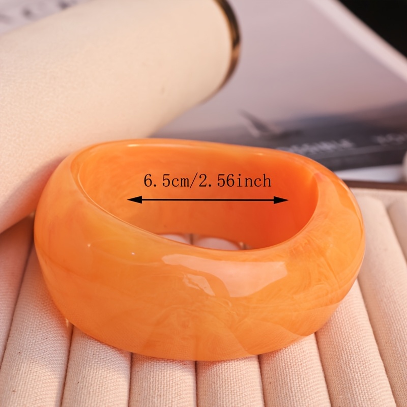 3pc Semi-Transparent Fruit Orange Irregular Bangle Set