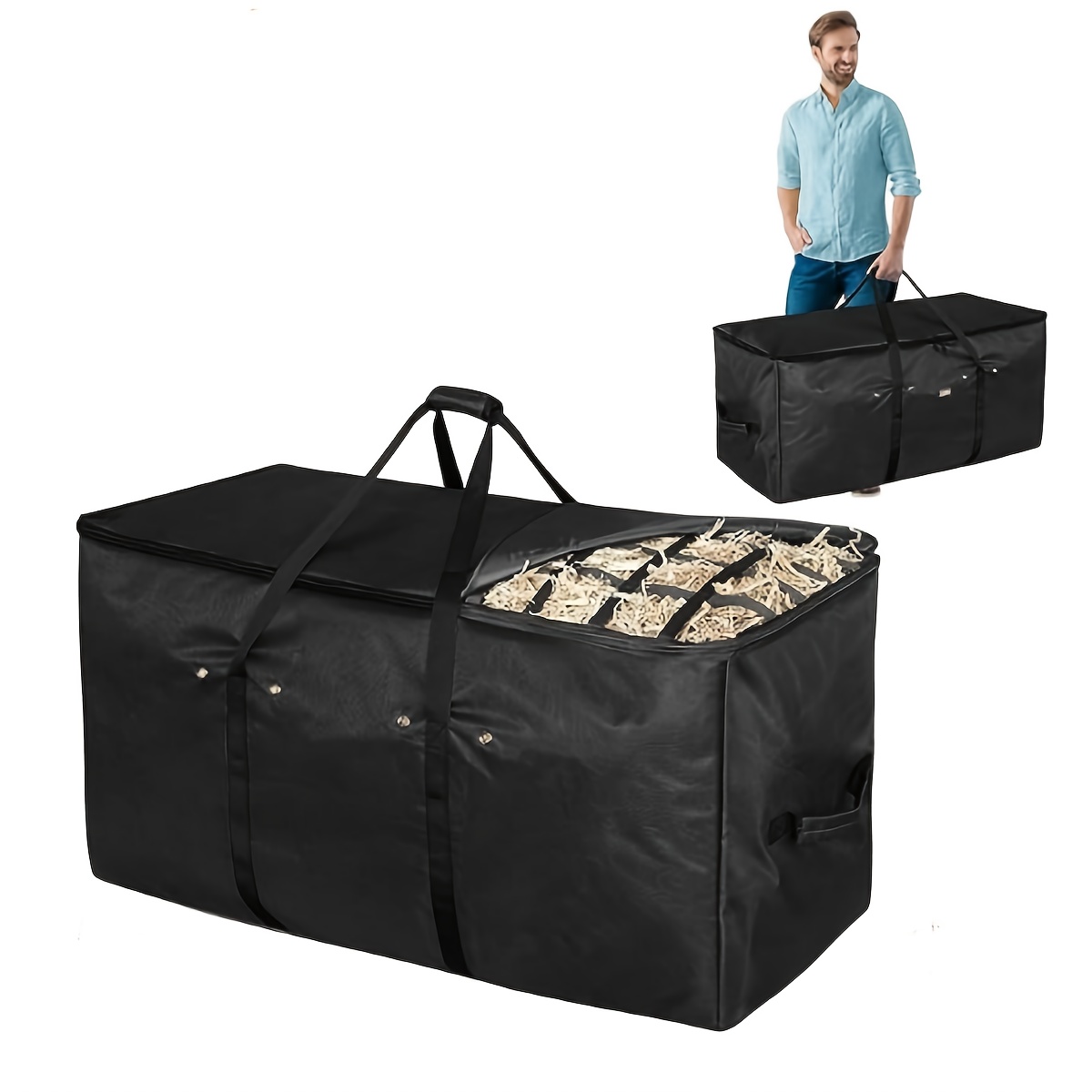 1pc Hay Bag Foldable Portable Moving Bag Horse Dry Grass Bag Handbag Livestock
