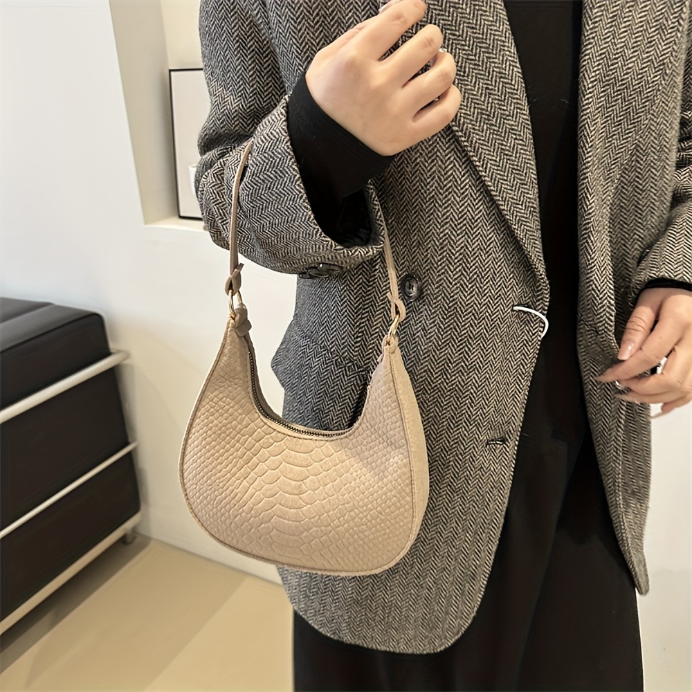 

Women's Casual Hobo Shoulder Bag, Vintage Crescent Armpit Bag, Fashionable Daily Handbag, Unique Design