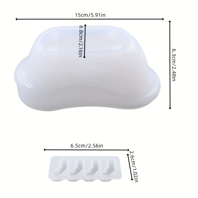 Image of 2pcs Bathtub Silicone Mold, Bathtub Decor Resin Mold, Storage Box Candle Jar Making Silicone Mold, Resin Casting Mold, Cement Plaster Mold, Candle Home Decor