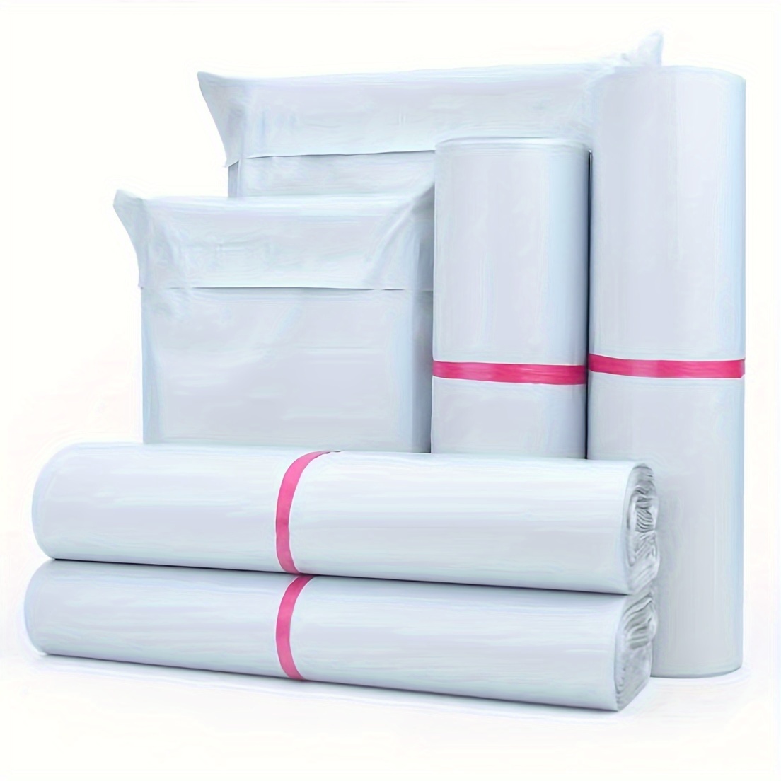 

100-piece White Waterproof Nylon Mailers With Self-seal Adhesive - Durable Plastic Shipping Envelopes For Secure Pieceaging