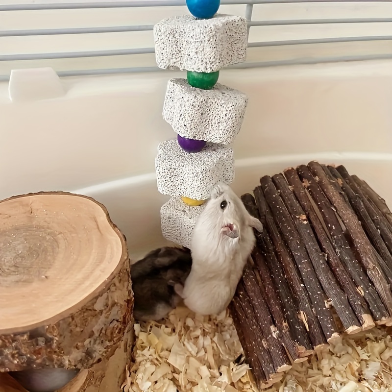 Parrot Chewing Toy - Bird Beak Grinding Stone with Bell And Calcium Supplement Mineral Food String. Bird Toys, Bird Cage Additions, Suitable for a Variety of Small Animal Toys