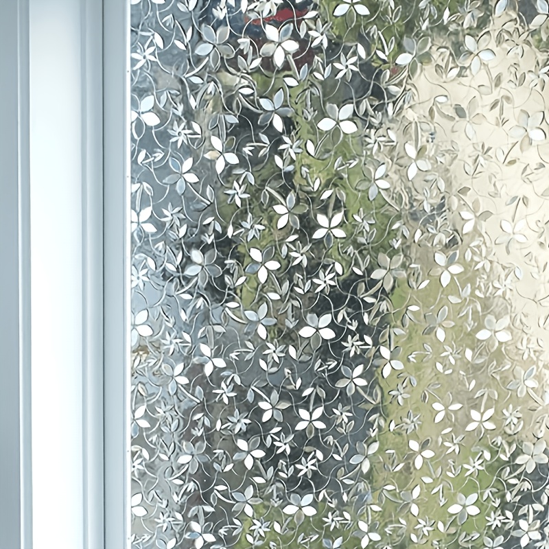 TEMU Static-free Adhesive-free Frosted Glass Film For Bathroom Privacy, Light-transmitting Opaque Glass Decal