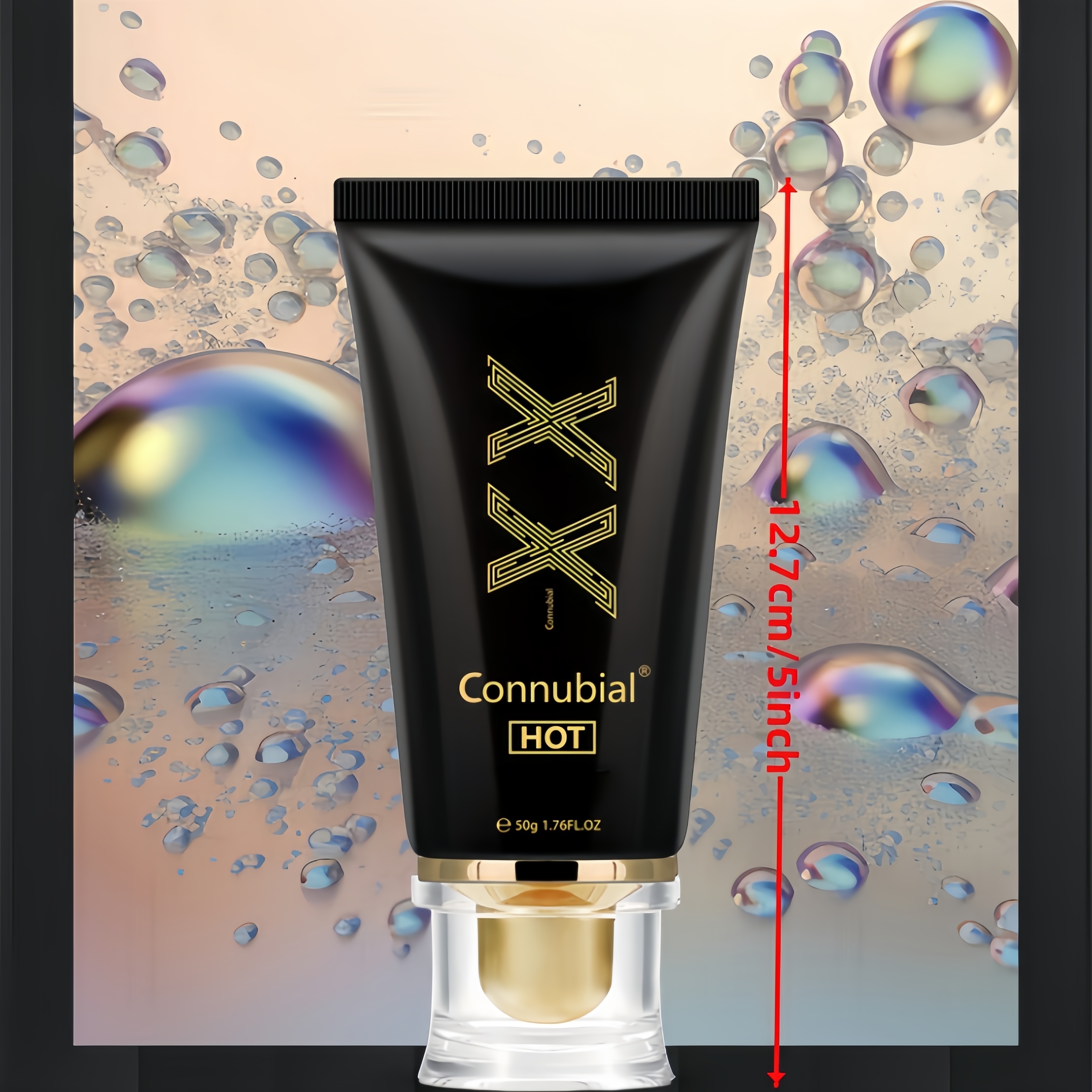 elegant black massage cream tube perfect for wedding bachelorette themed events christmas halloween new year valentines day and more no feathers no electricity required details 2