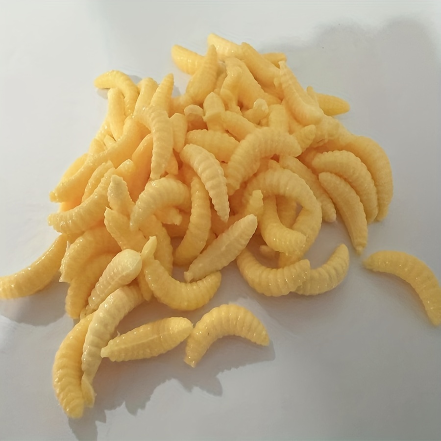 50 100pcs soft worm bread worm maggot soft bait fish bait horse mouth fish bait fishing bionic bait bread worm without a hook details 4