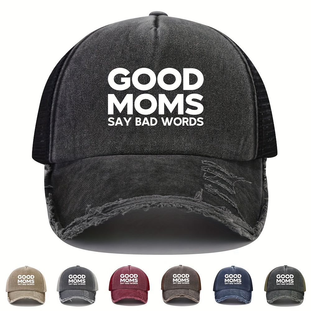 Unisex Washed Cotton Mesh Breathable Trucker , Letters Print Adjustable Baseball  Hat, For Men Women - Sports & Outdoors - Temu