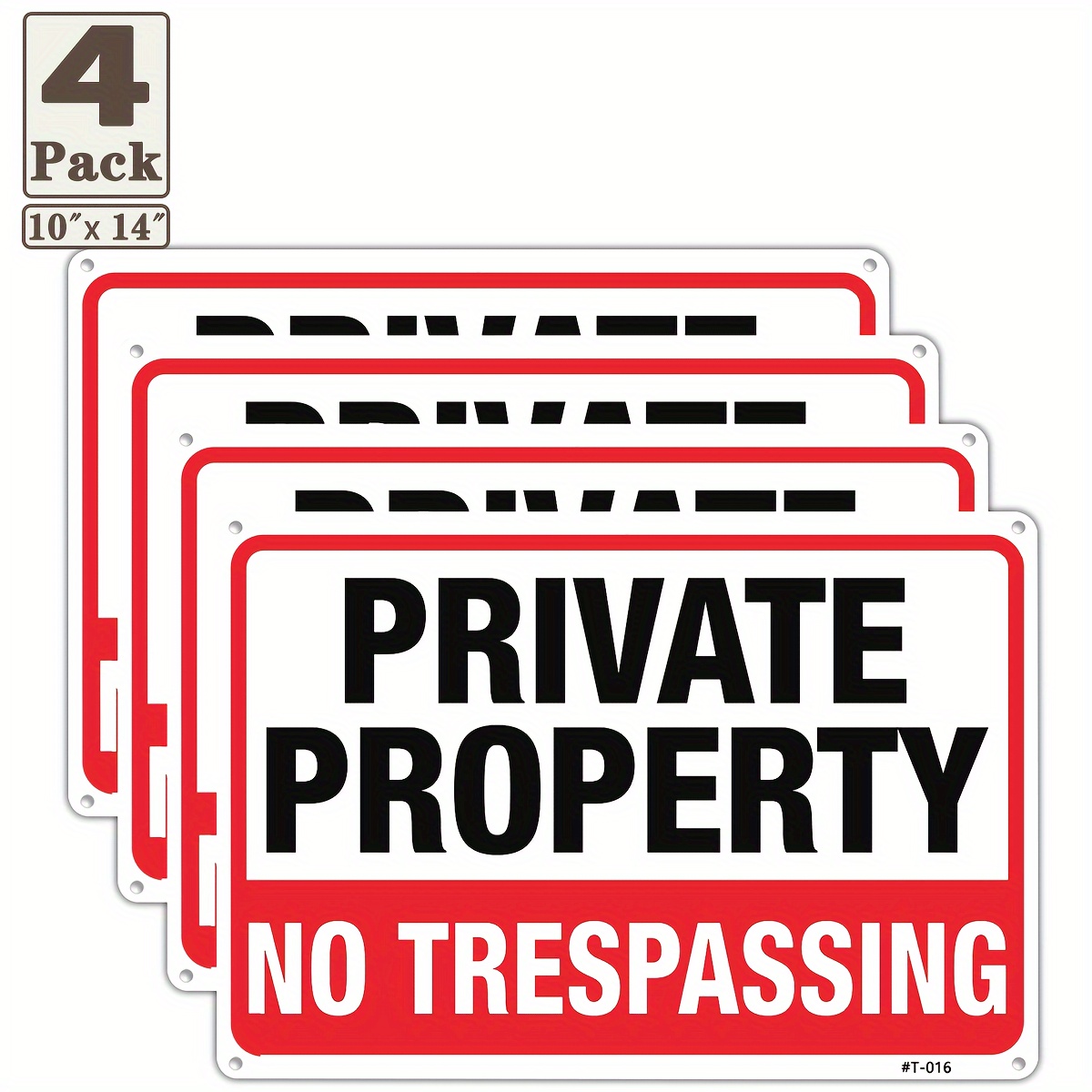4pcs Dxsign No Trespassing Signs - Large 25.4x35.56 cm, Rust-Free Aluminum with UV Protection, Durable & Weatherproof for Up to 7 Years, Ideal for Home Entrances & Gardens