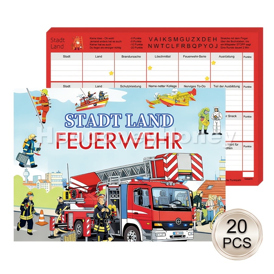 Image of 20pcs -themed And , Tabletop Game, Pen And Paper Game, Indoor Game Cards. Suitable For Students, , And Firefighter Party Decorations. Party Interactive Game, Birthday Party Decorations, Party Games