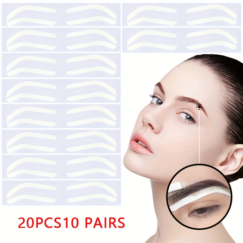 TEMU 20 pièces/ Pochoir de tatouage pour sourcils, Gabarit de maquillage pour sourcils, Positionnement de maquillage, des sourcils, Autocollants pour