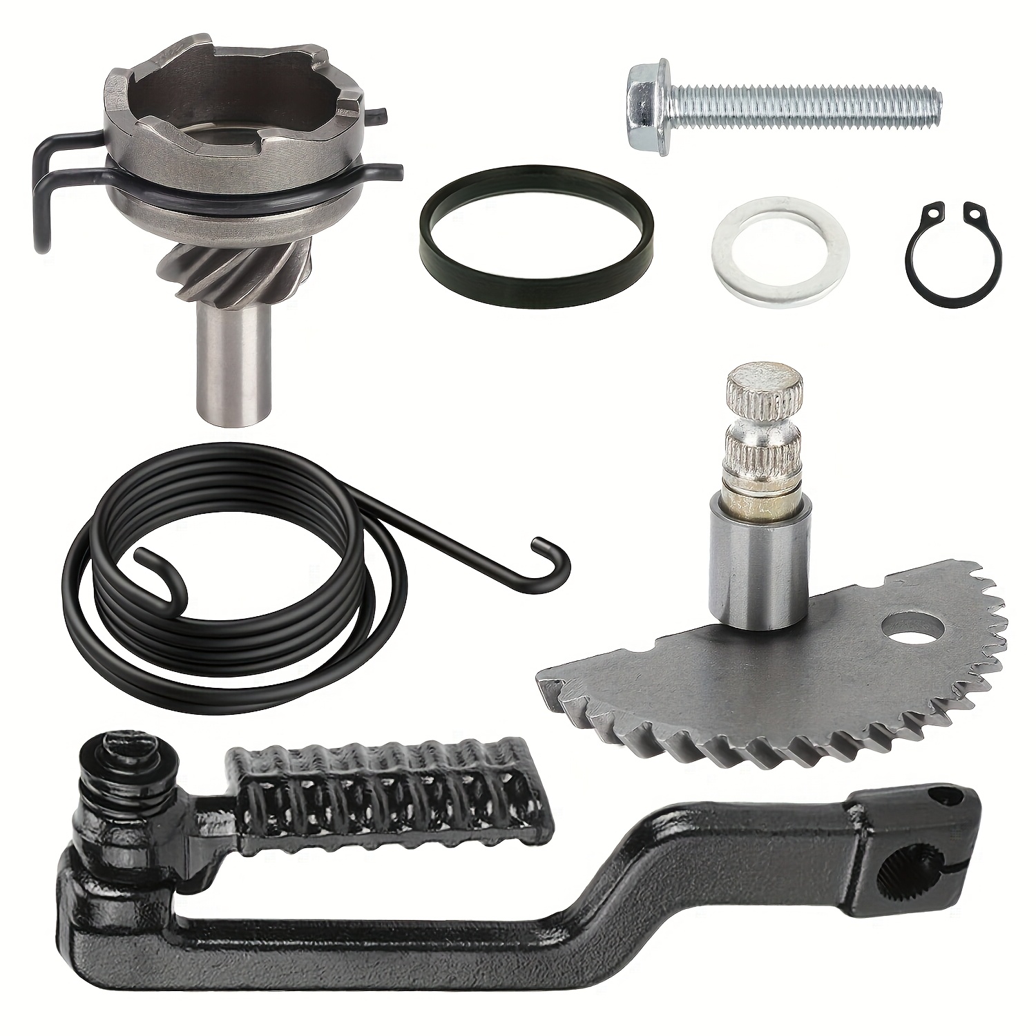 A Set Of 8pcs Chain Wheels, Gears, Drivers, Suitable For Peugeot 2, A Transformed, Safe And Durable Scooter, Spring Repair Kit For Gy6 50cc 60cc 80cc (black, Silvery)