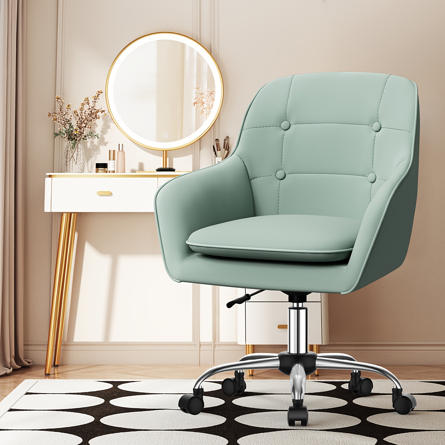 Home Office Chair, Swivel Chair, Desk Chair, Height-adjustable, Breathable Fabric, For Study