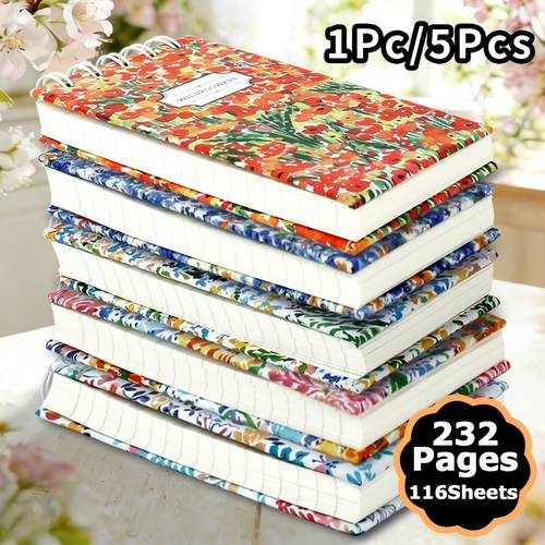 1pc 5pcs a6 232 pages hardcover notebook loose leaf memo pad compact and portable extra thick hardcover planner notebook school supplies travel journal class notebook exquisite gift