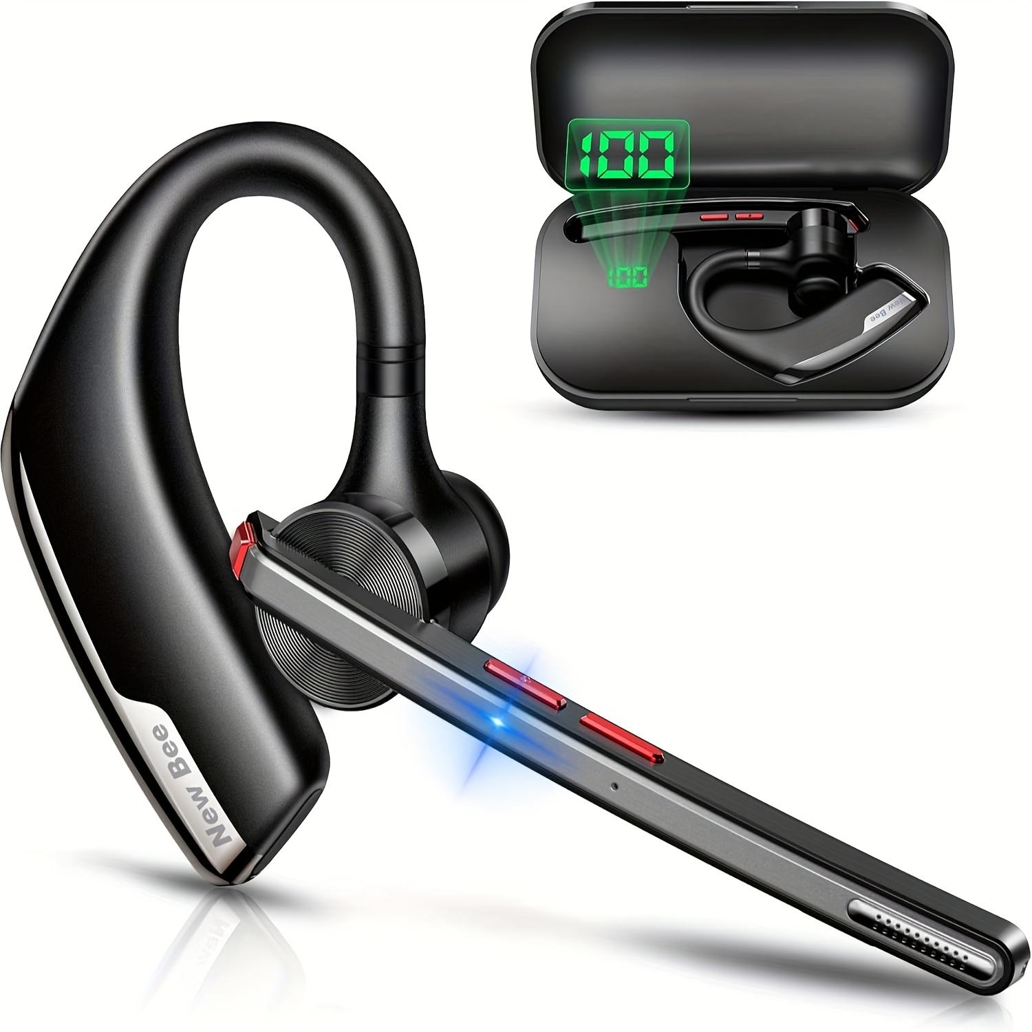 Image of Wireless V5.2 Wireless Earphones By New Bee, With 80 Hours Of Time, Featuring Wireless Earphones, Equipped With Cvc 8.0 And Enc Dual Microphones, Suitable For Office/business/driving