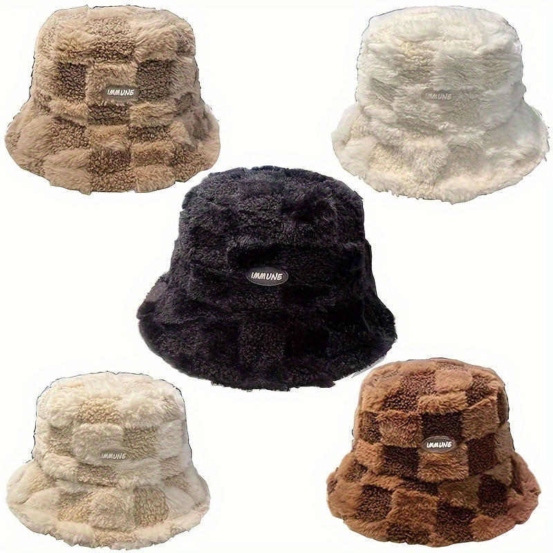 

2pcs Cozy Fur Bucket Hats For Women - Warm, Packable Caps For Fall & Winter - Ideal Valentine's Gift