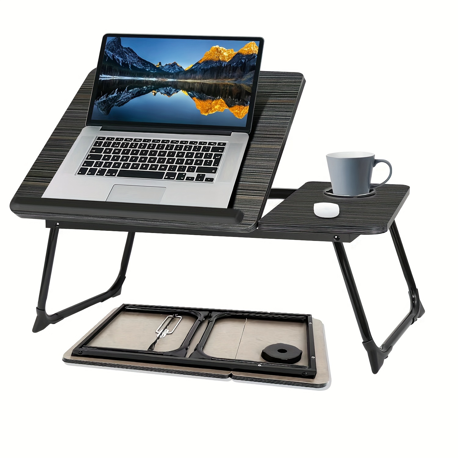 

1pcs - + Cup + Strip, Folding Study Table, Study Table, Laptop Table, Offictable, Table, Bed Laptop Desk, Bed Table, Multifunctional Table