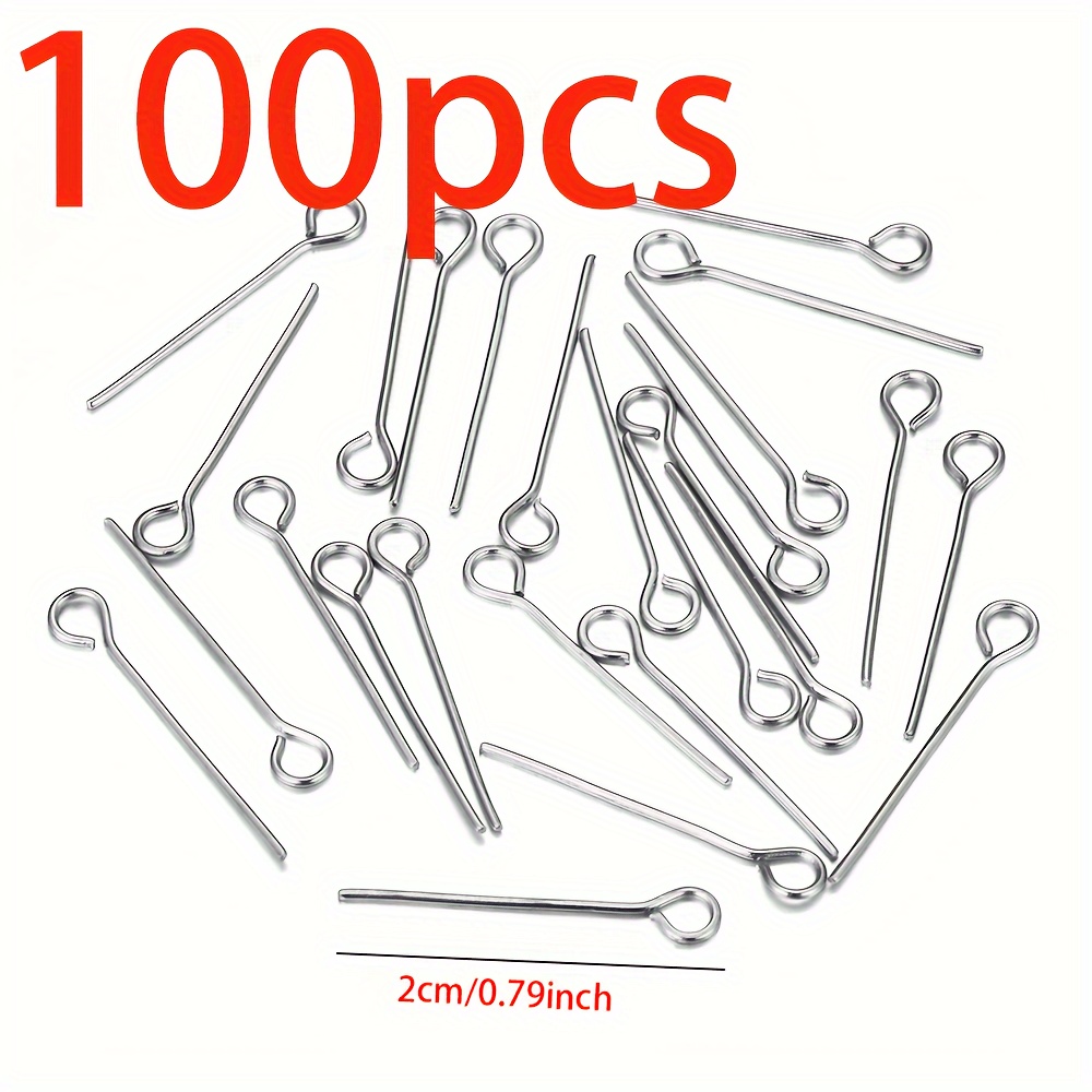 TEMU 100 pièces Matériaux de en Acier Inoxydable 201 à 9 Broches, Crochets de Boucles d'Oreilles, Pendentifs de , Accessoires de Bijoux DIY à Broches