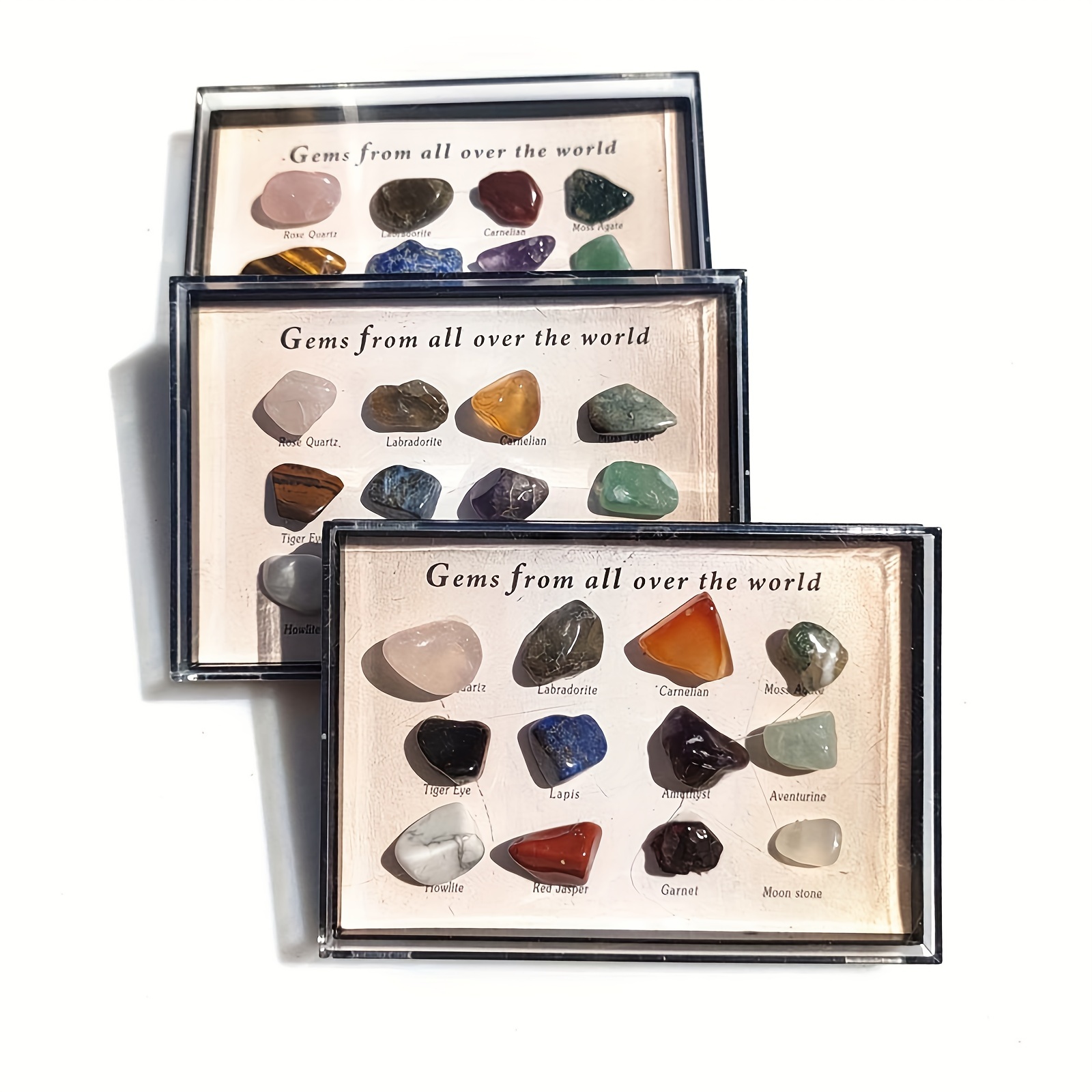 caja 12 piezas piedras preciosas naturales colección pepitas