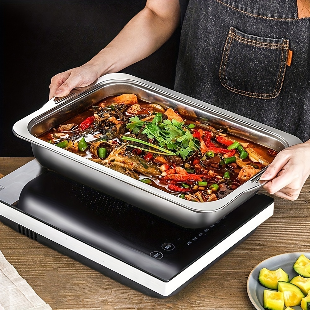 

Stainless Steel Grill Pan - Versatile Bbq Tray For Fish, Steak & More - Perfect For Indoor/outdoor Cooking, Oven Safe