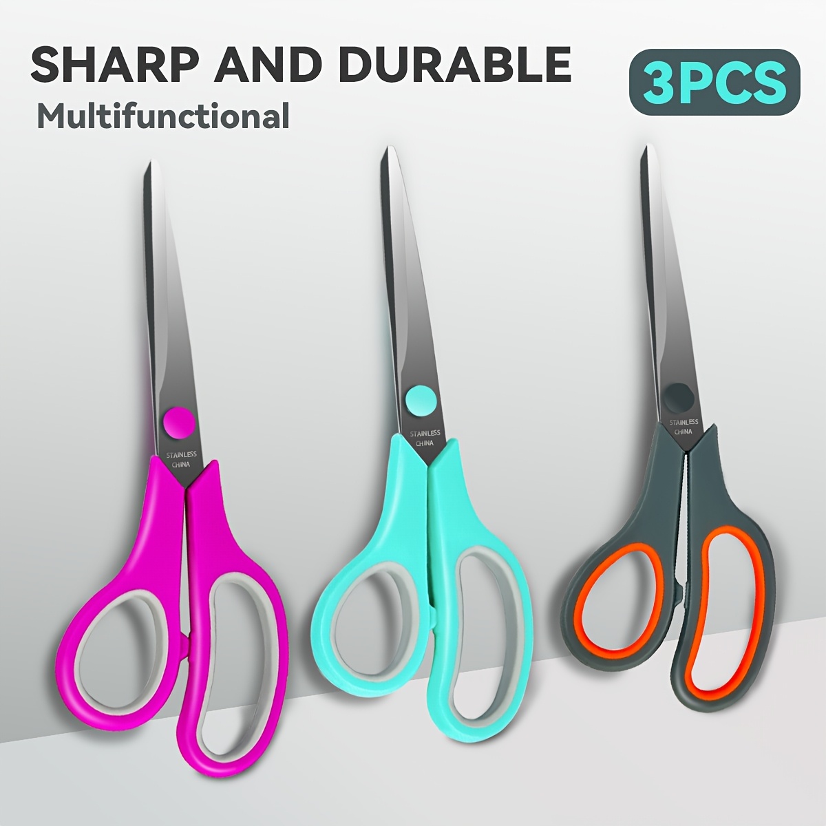 

3/6pcs -grip Scissors - All- Shears For Office, Sewing, Fabric, Home, Craft, And School Supplies - Right/left Handed, 2.5mm Blades For Precise Cutting