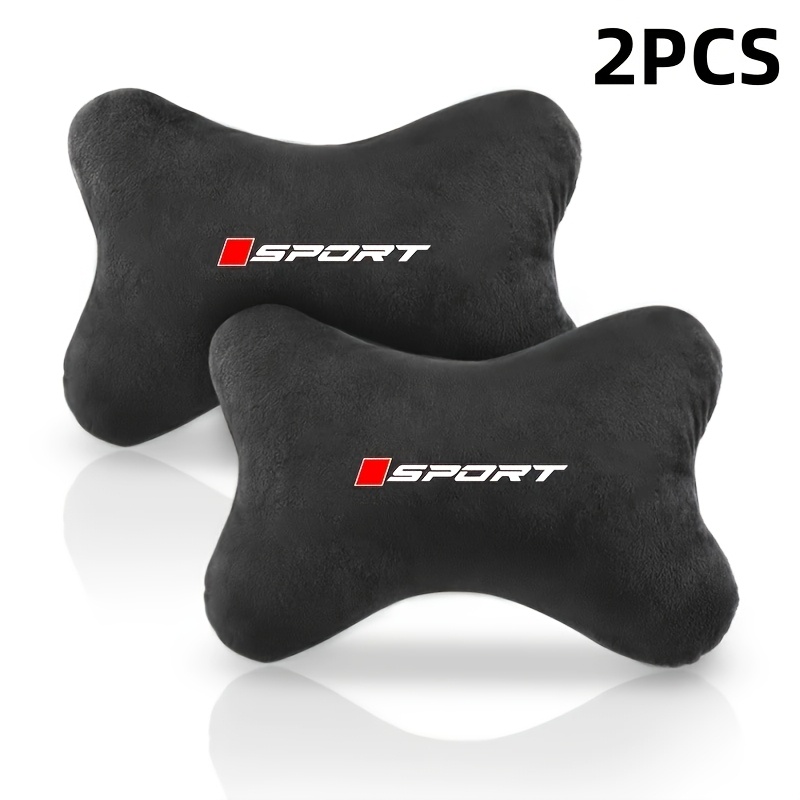 TEMU 2 Sports Car Seat Headrests-soft Plush Breathable Neck Support, Comfortable And Durable, With Red 