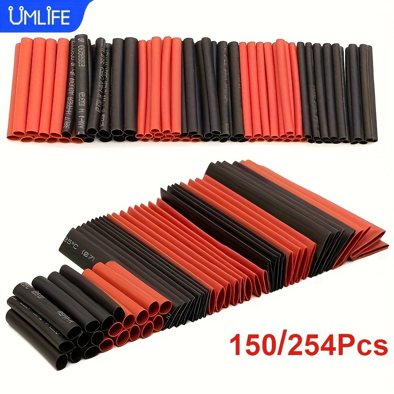 

150/254pcs , 2:1 Polyolefin Tubing , Shrinkable Car Sleeving Kit