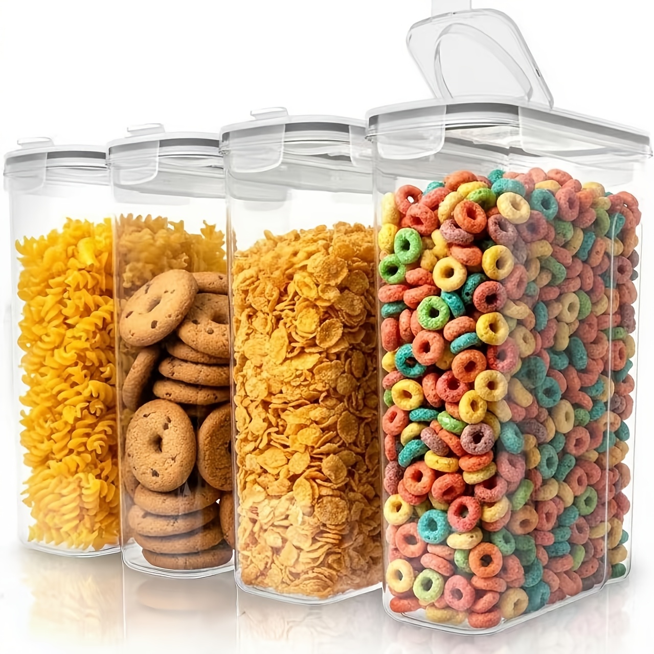 imagen del artículo juego de contenedores para  , thelife recipientes herméticos para alimentos (2.5l) juego de 4, dispensadores de   con etiquetas reutilizables y bolígrafo