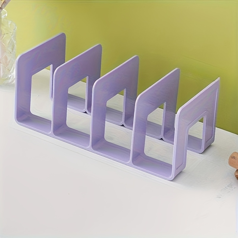 Desktop Bookshelf Organizer - Book And Study Supplies Storage, Anti-slip Baffle Design, Universal For Dormitory/office Desk, Space-