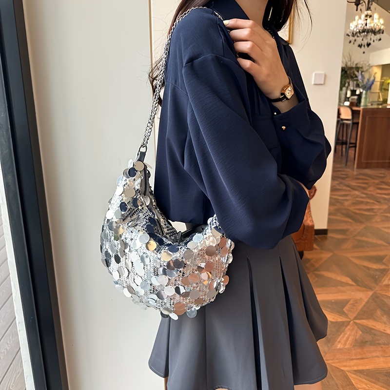 sparkly sequin bag women disco ball purse shoulder crossbody Temu