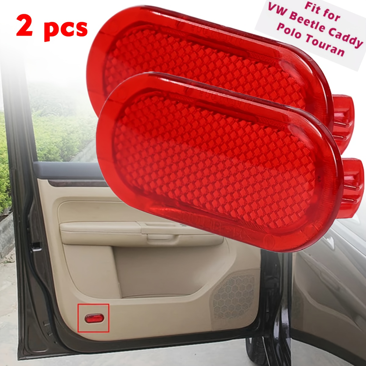 TEMU 2pcs Of Front Door Warning Light Reflectors Suitable For , Including Models Like , Caddy, And From Various Years