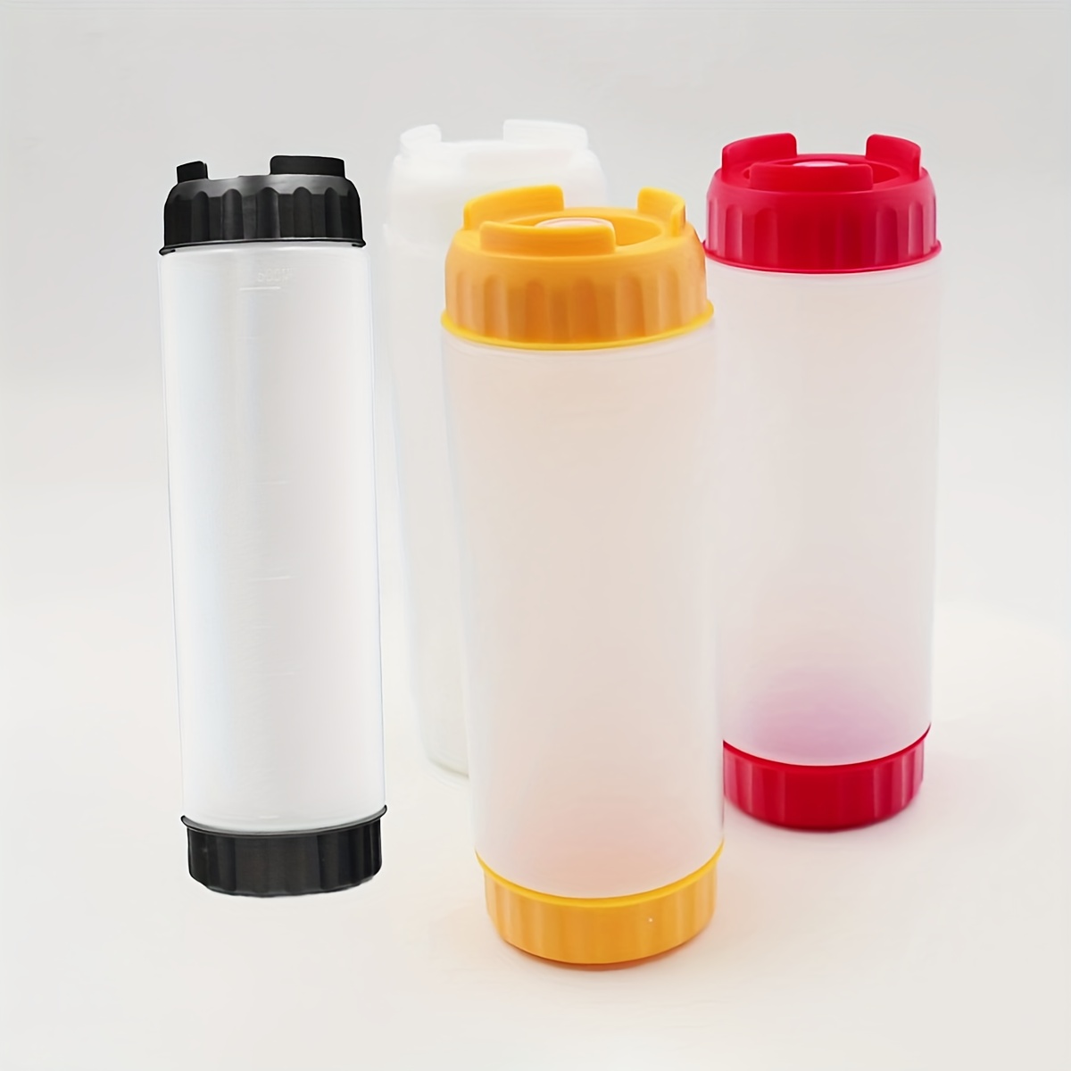1pc Quantified Pe Sauce Bottle, Dual-head Fifo Squeeze Bottle, Inverted Leak-proof Hanging Style Squeeze Bottle, Suitable For Squeezing Jam Tomato Sauce, 1pc Random Color