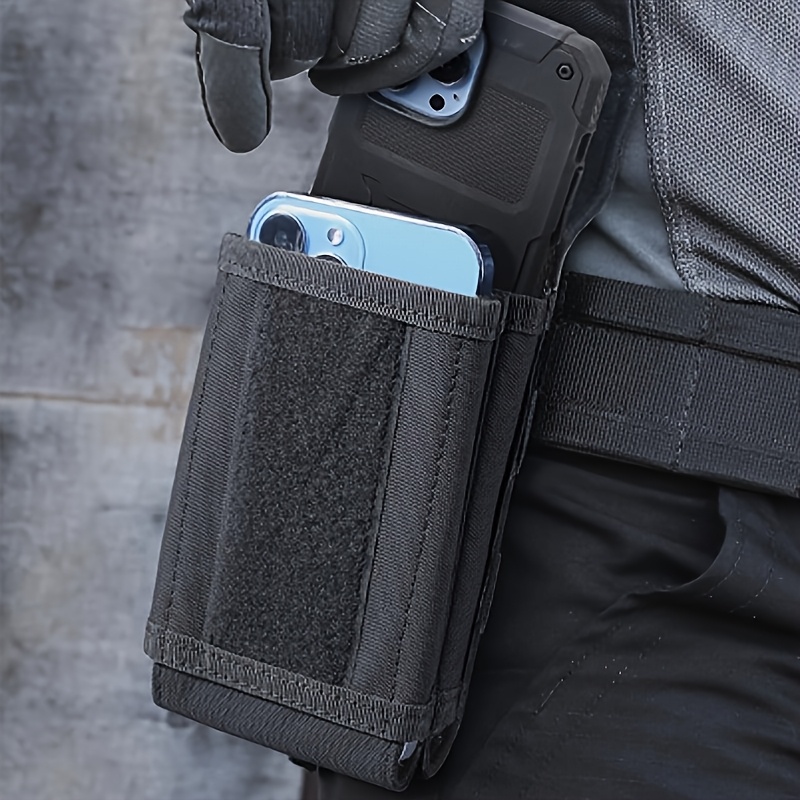 TEMU Étui Molle pour téléphone, étui-holster universel double porte-téléphone, pochette utilitaire EDC avec autocollant décoratif