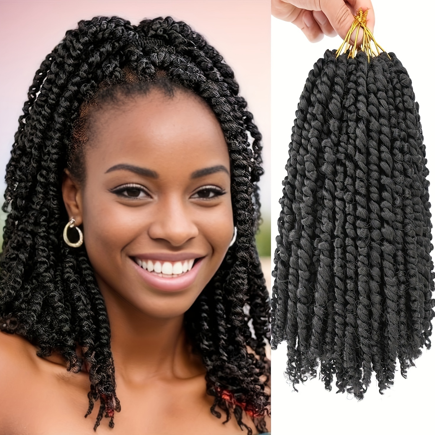Passion Twist Hair 10 Inch- 8 Packs Passion Twist Crochet Hair Water Wave  Crochet Hair for