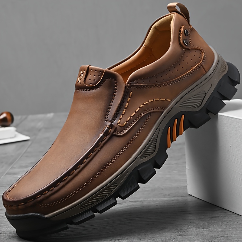 Men's Casual Slip-On Loafers - Breathable, Non-Slip Rubber Sole Dress Shoes in Black, Brown, Grey | Sizes 6.5-10, for Autumn, Spring