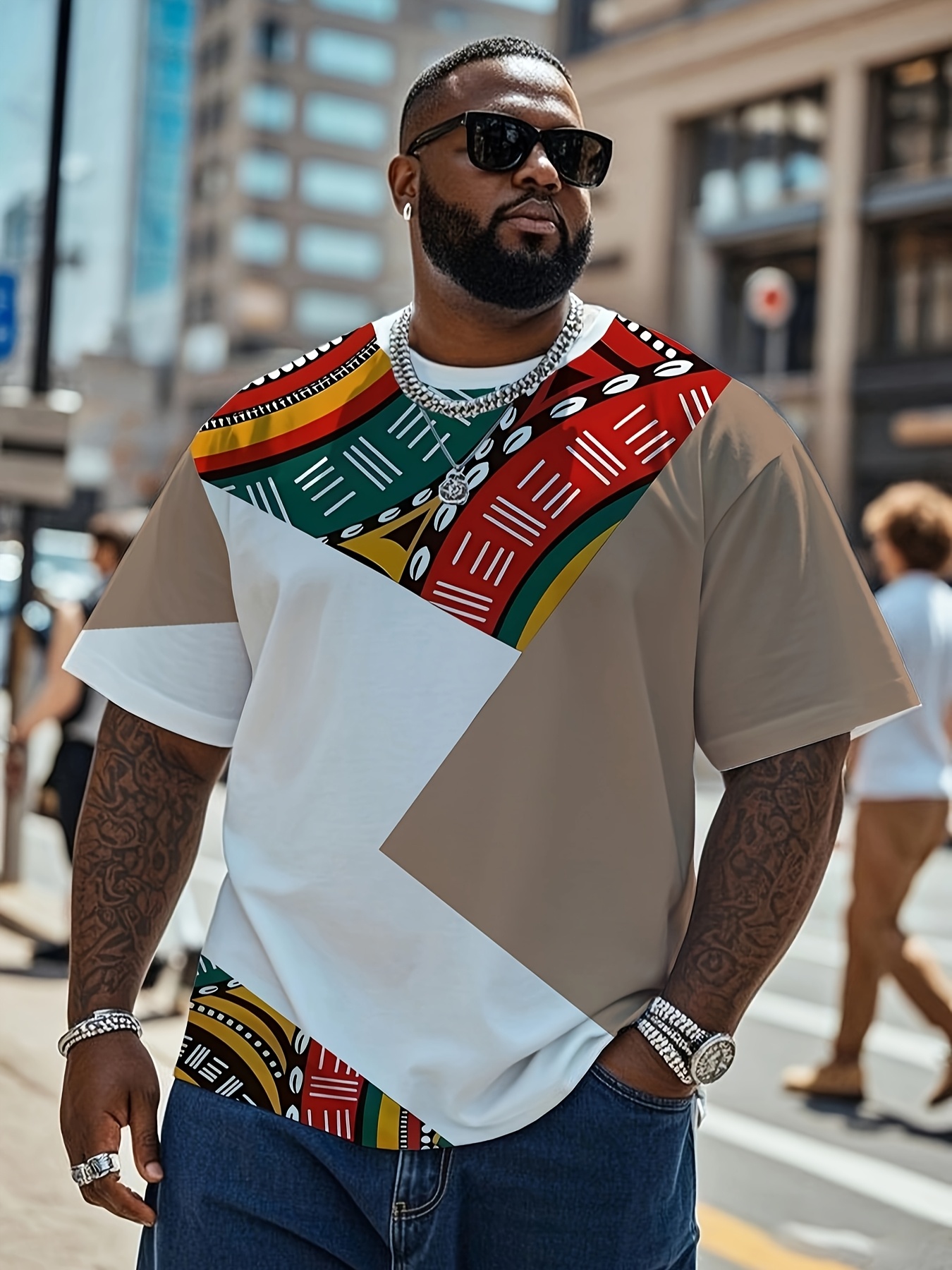 mens oversized african print t shirt ghanaian cloth Temu Canada