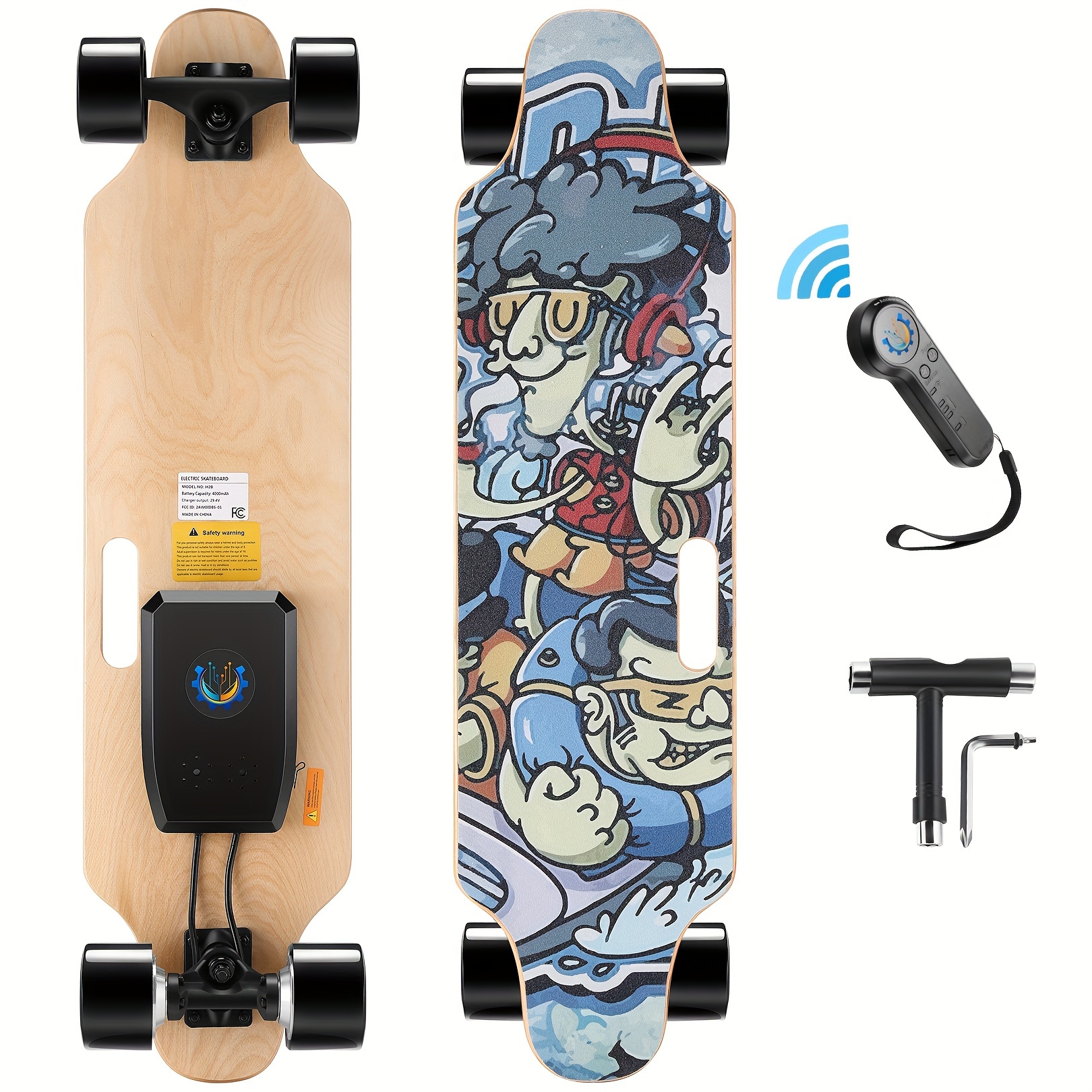 

Electric Skateboard With Remote, Electric Longboard With 700w Brushless Motor For Adults & Teens Beginners, 18.6 Mph Top Speed & 12 Miles Range