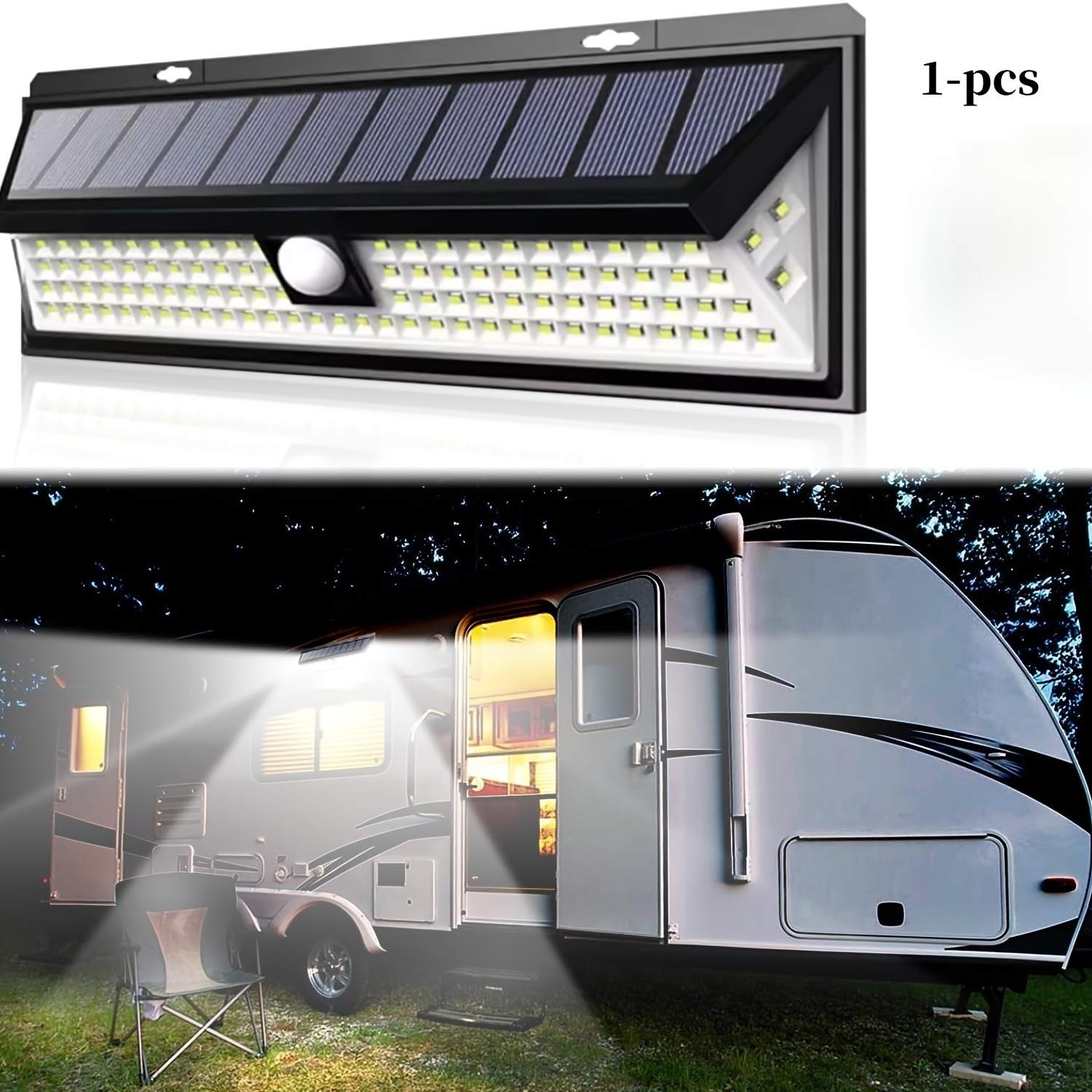 Magnetic Lights Outdoor, 2400lm Rv Porch Light With Motion Sensor, , Strong Magnets, 118led Waterproof Rv Lights Exterior For Awning Trailer Porch