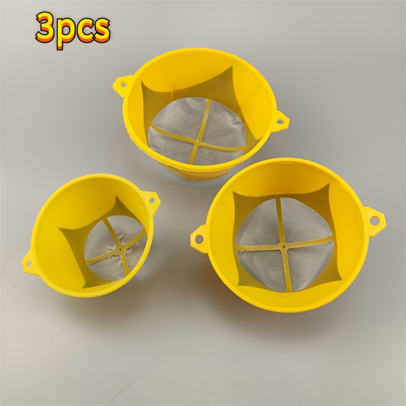 TEMU 3pcs Paint Filter Nets Set Including Large Medium Small Funnel Shaped Paint Filter Tools Paint Strainer Funnel For Painting Coating Filtering