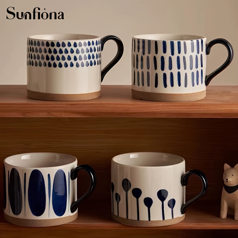 sunfiona 1pc ceramic coffee mug coffee mug with handle latte mug large size mug great for tea or hot chocolate microwave safe modern     any kitchen