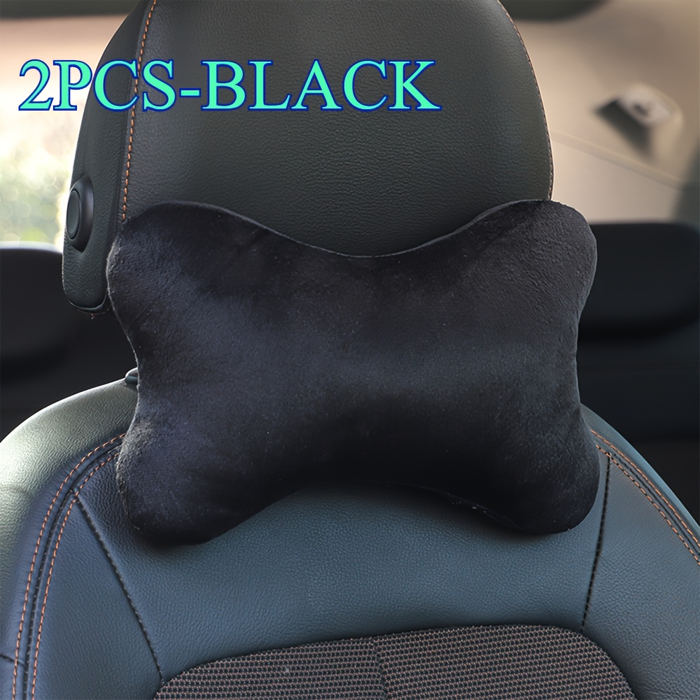 2pcs Of Winter Car Headrest Neck Pillows, Easy And Convenient Solid Headrests That Fit Your Neck , Soft And Comfortable, Suitable For Most Car Models' Headrests, Car Gift For
