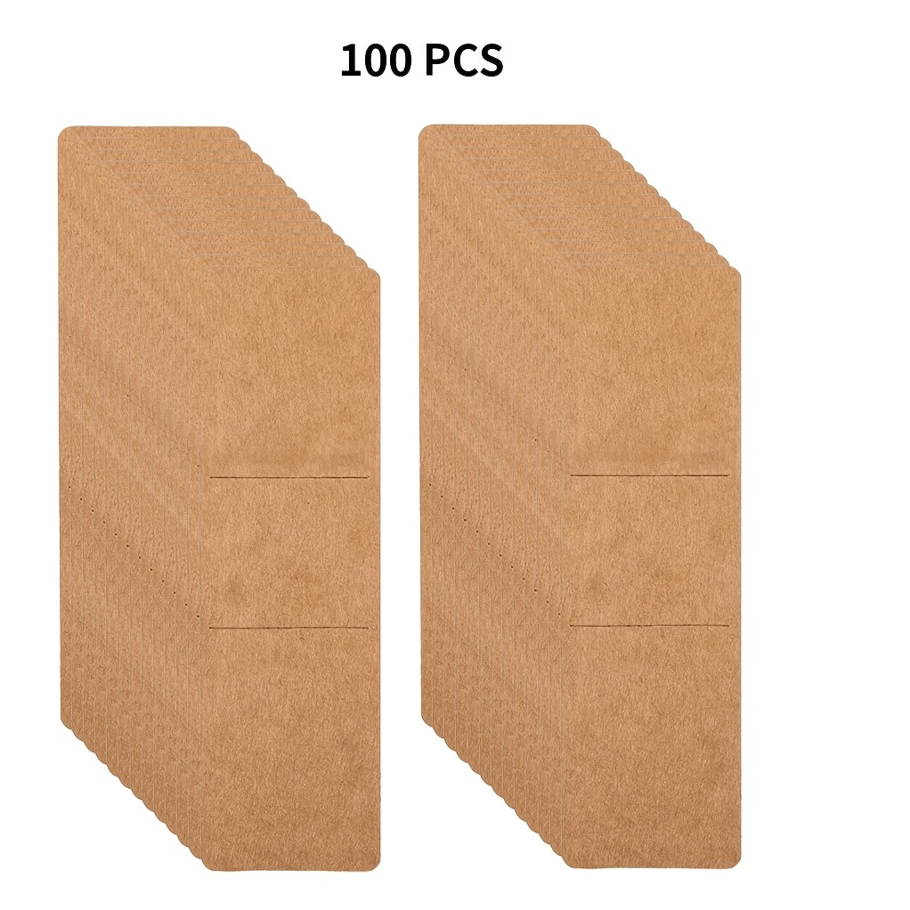 TEMU Display Cards For Bookmarks, Available In Packs Of 50 Or 100, Suitable For Packaging Bookmarks, Small Business Supplies, Party Favors (brown),