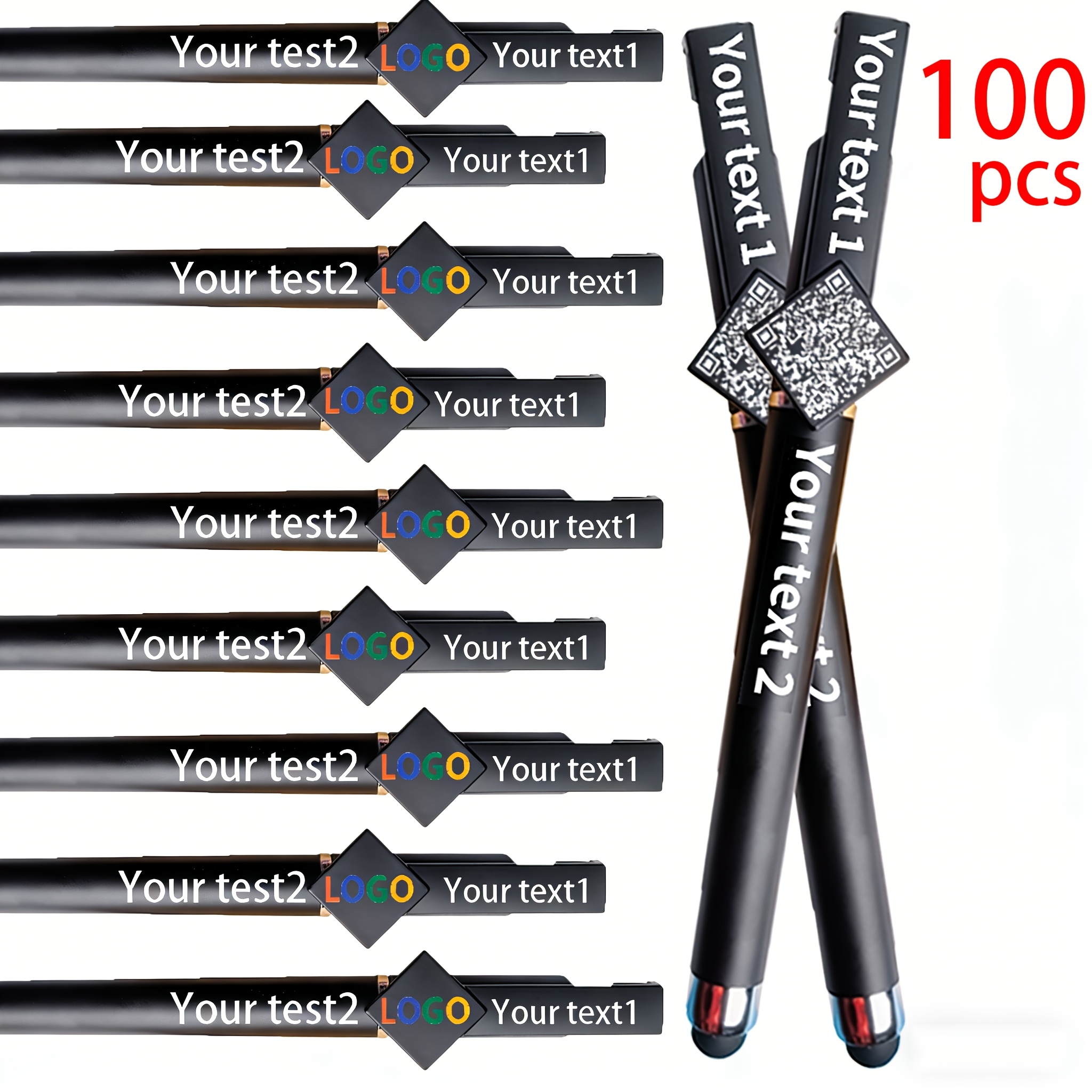 TEMU 100 pz Penne a Gel Personalizzabili con Logo, , Codice QR, Azienda, ecc. Penna a Gel Multifunzionale con Funzione Touch Capacitiva, Utilizzabile