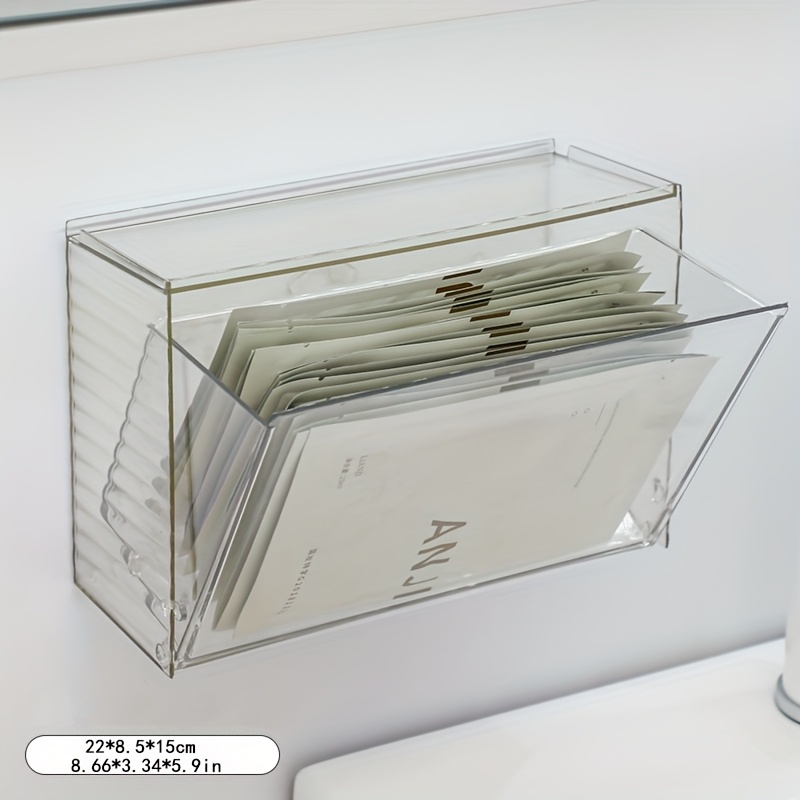A Wall-mounted Mask Storage Box, A No-drill Cosmetics Organizer, And A Transparent Dustproof Skincare Product Holder