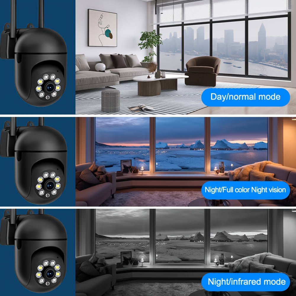 4-Pack WJG Wireless HD Security Cameras, 1080p Smart Surveillance with Audio, Motion Tracking, Two-Way Audio, Wi-Fi, Indoor/Outdoor, 360° PTZ, Color Night Vision, Supports Cloud & SD Card Storage, Compatible with Smartphones details 4