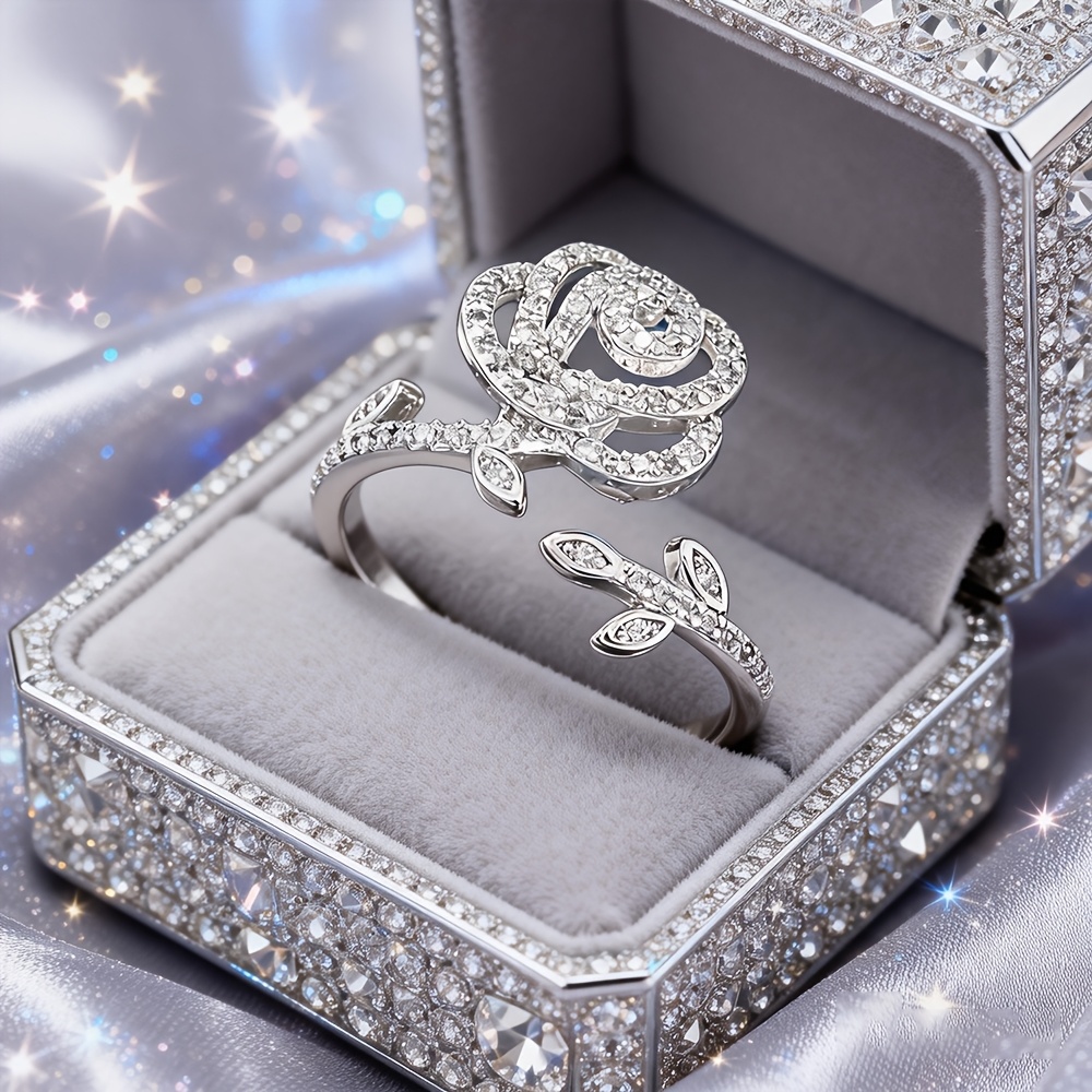 Women's 4pcs Elegant Shiny Ring Set for Daily Wear