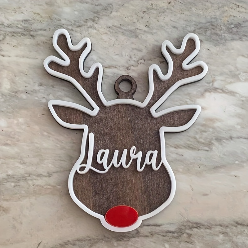 

Customizable Christmas Tree , , Personalized Tag, Cut Double Layered Hanging Decoration, No Required For & Christmas Decor